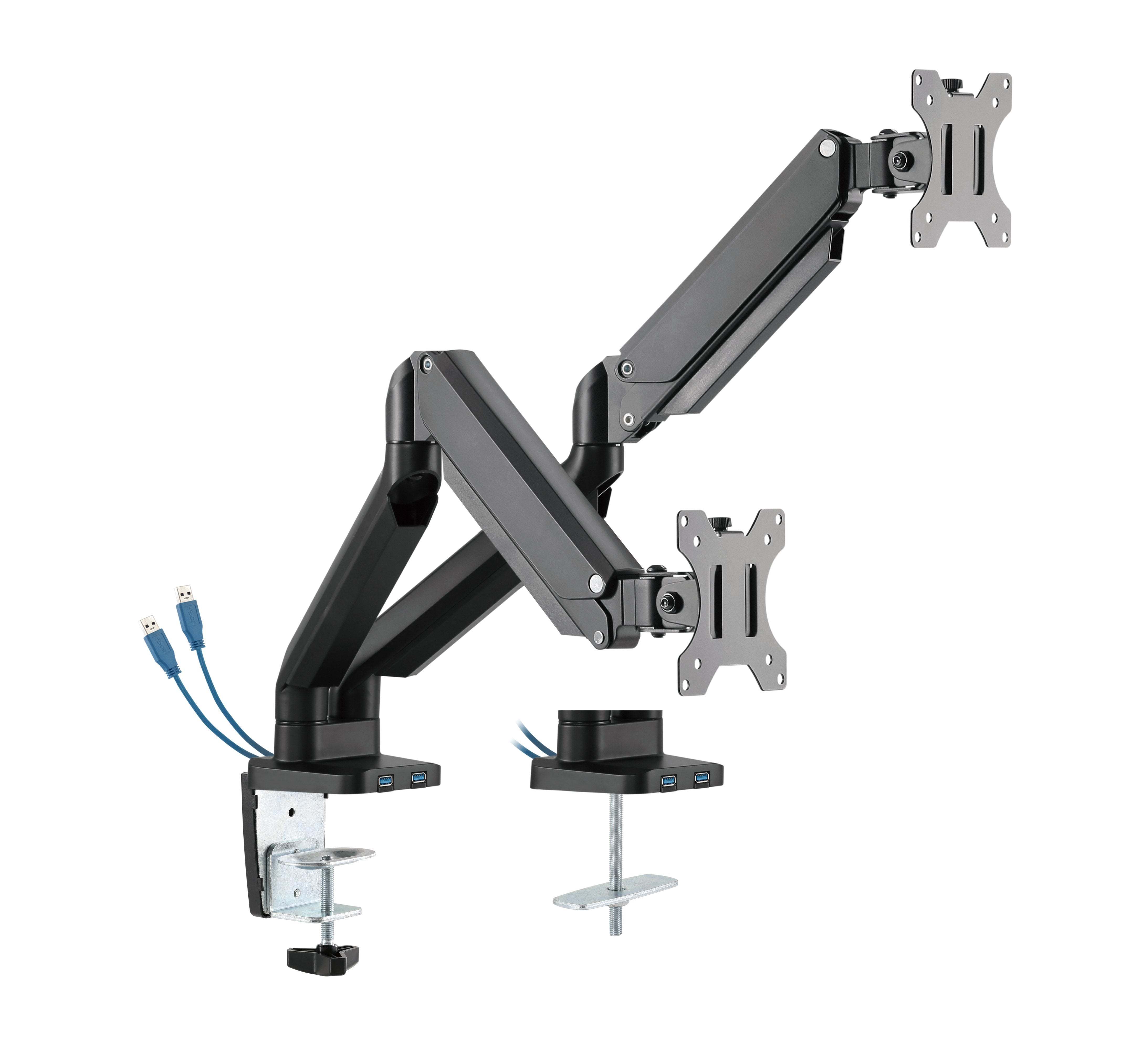 Twisted Minds Premium Dual Monitor Aluminum Gas Spring Pole Mounted Monitor Arm - BlinkQA