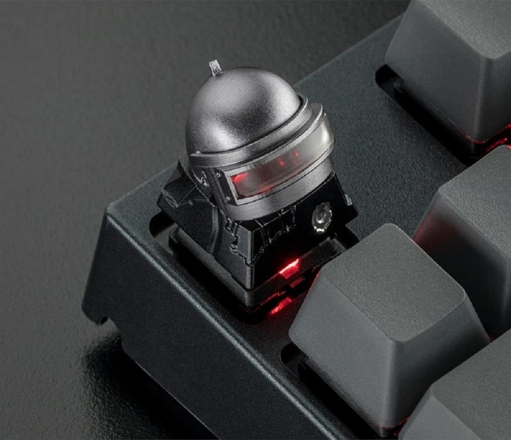 ZomoPlus Customized 3D XPLOSION Cherry MX Switches And Clones, Chicken Dinner Theme Metal Keycap With CNC Engraving (1u Size) - Black/Grey