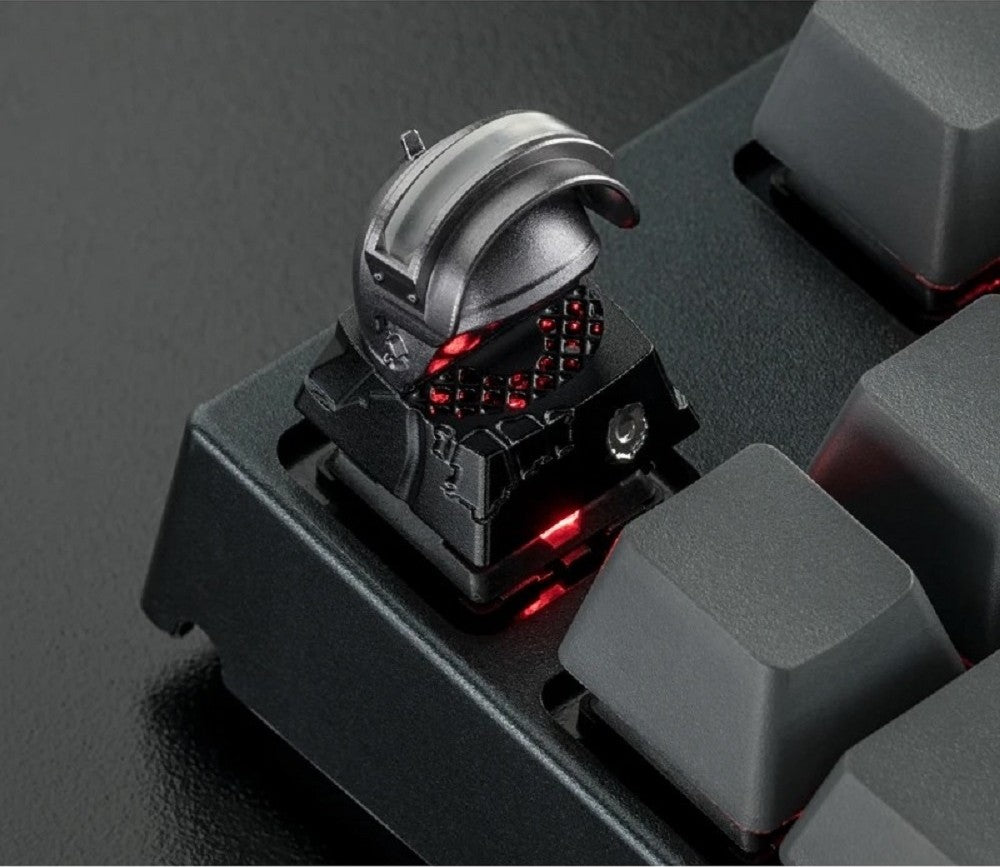 ZomoPlus Customized 3D XPLOSION Cherry MX Switches And Clones, Chicken Dinner Theme Metal Keycap With CNC Engraving (1u Size) - Black/Grey