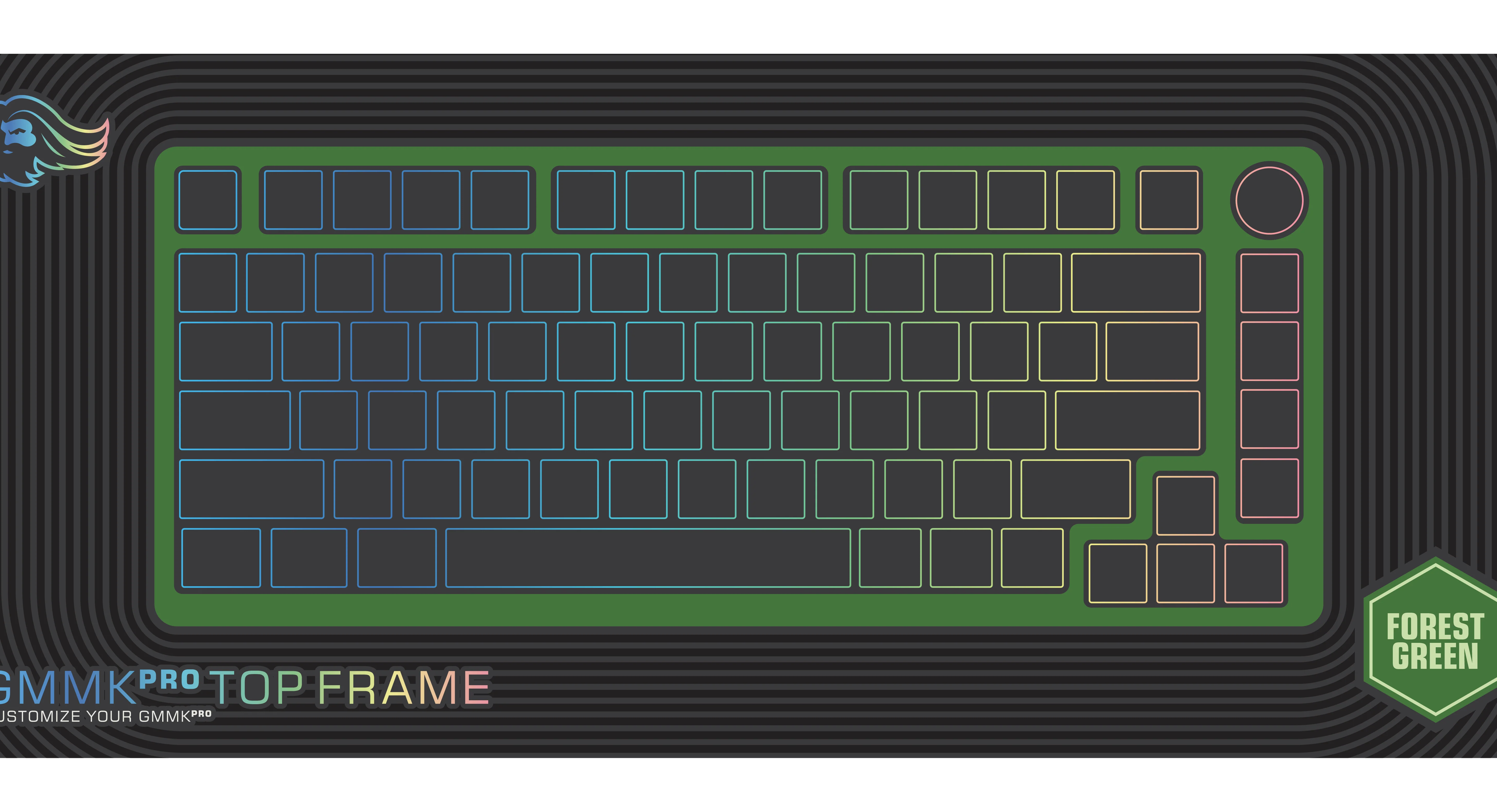 Glorious GMMK PRO 75% Alternative Top Frame - Forest Green